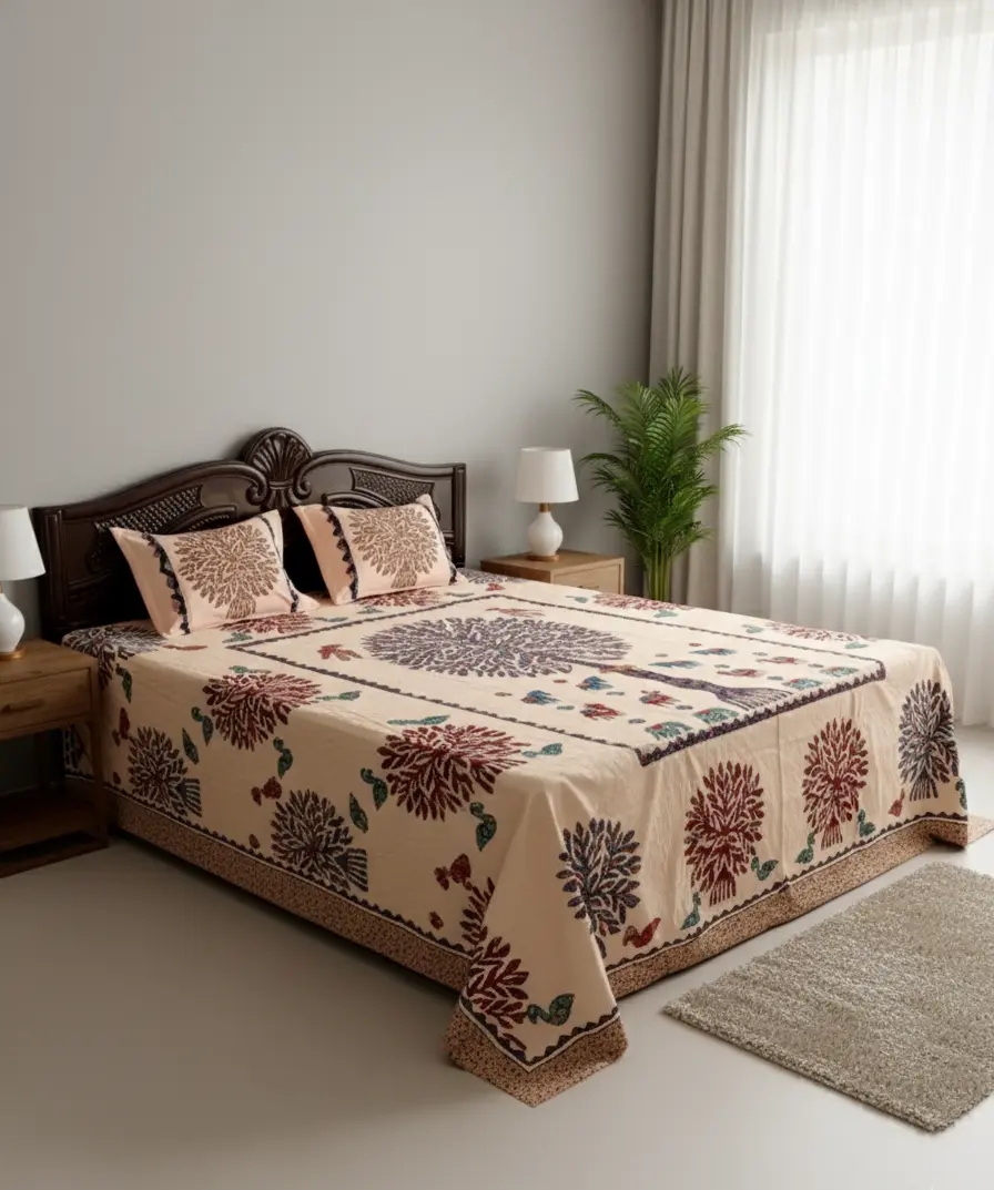 dreamscape grove applique heritage bed sheet set